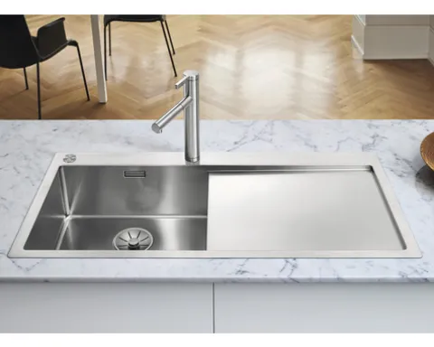 Spüle Blanco CLARON 5 S-IF 1000 x 510 mm edelstahl 521626 1 Spülbecken Mit Tropffläche Becken links Flächenbündige Optik