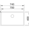 Spüle Blanco CLARON 700-U 740 x 440 mm edelstahl 521581