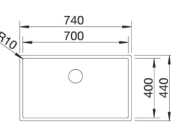 Spüle Blanco CLARON 700-U 740 x 440 mm edelstahl 521581