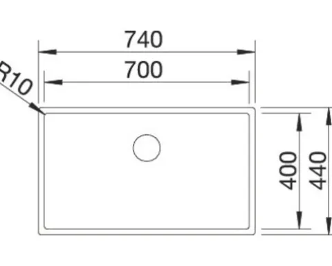 Spüle Blanco CLARON 700-U 740 x 440 mm edelstahl 521581