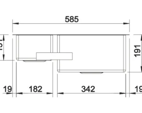 Spüle Blanco CLARON 340/180-U 585 x 440 mm edelstahl 521610