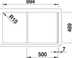 Spüle Blanco CLASSIC Pro 5 S-IF 915 x 510 mm edelstahl seidenglanz 523663
