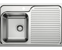 Spüle Blanco CLASSIC 40 S 780 x 510 mm edelstahl seidenglanz 511125 Becken links Mit Tropffläche