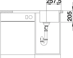 Spüle Blanco CLASSIMO 45 S-IF 860 x 500 mm edelstahl bürstfinish 525330 1 Spülbecken Ohne Tropffläche Becken rechts