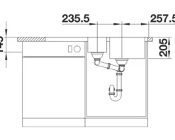 Spüle Blanco CLASSIMO 6 S-IF 1000 x 500 mm edelstahl bürstfinish 525329 1 Spülbecken Mit Tropffläche Becken rechts