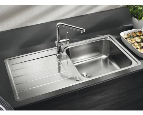 Spüle Blanco CLASSIMO XL 6 S-IF 1000 x 500 mm edelstahl bürstfinish 525327 1 Spülbecken Mit Tropffläche Becken rechts