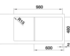 Spüle Blanco CLASSIMO XL 6 S-IF 1000 x 500 mm edelstahl bürstfinish 525327 1 Spülbecken Mit Tropffläche Becken rechts