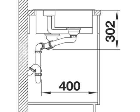 Spüle Blanco COLLECTIS 6 S 1000 x 510 mm anthrazit 523344 Becken rechts Mit Tropffläche Mit Restebecken