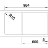 Spüle Blanco COLLECTIS 6 S 1000 x 510 mm cafe 523353 Becken rechts Mit Tropffläche Mit Restebecken