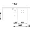 Spüle Blanco COLLECTIS 6 S 1000 x 510 mm felsgrau 523345 Becken rechts Mit Tropffläche Mit Restebecken