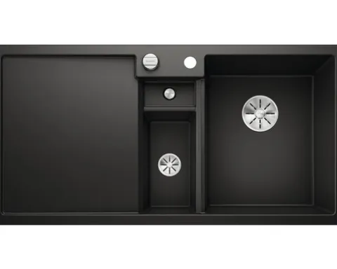 Spüle Blanco COLLECTIS 6 S 1000 x 510 mm schwarz 525866 1 Spülbecken Becken rechts Mit Restebecken Mit Tropffläche