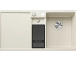 Spüle Blanco COLLECTIS 6 S 1000 x 510 mm softweiß 527058 1 Spülbecken Mit Tropffläche Becken rechts Mit Restebecken