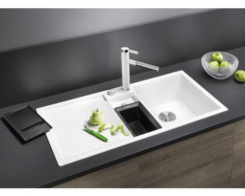 Spüle Blanco COLLECTIS 6 S 1000 x 510 mm vulkangrau 527241 1 Spülbecken Mit Tropffläche Becken rechts Mit Restebecken