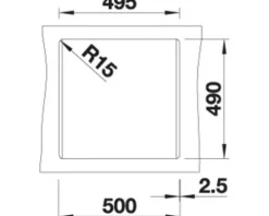 Spüle Blanco DALAGO 5 515 x 510 mm schwarz 525871