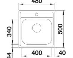 Spüle Blanco DANA 45 480 x 500 mm edelstahl naturfinish 525322