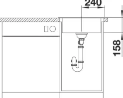 Spüle Blanco DANA 45 480 x 500 mm edelstahl naturfinish 525322