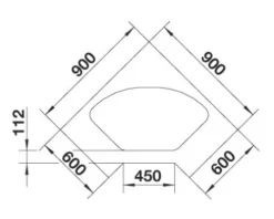 Spüle Blanco DELTA II-F 1056 x 575 mm edelstahl seidenglanz 523667