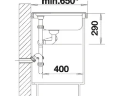 Spüle Blanco DELTA II-F 1056 x 575 mm edelstahl seidenglanz 523667