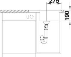 Spüle Blanco DINAS 45 S Mini 605 x 500 mm edelstahl bürstfinish 525123