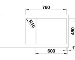 Spüle Blanco DINAS XL 6 S Compact 780 x 500 mm edelstahl bürstfinish 525120
