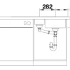 Spüle Blanco DIVON II 6 S-IF 1000 x 510 mm edelstahl seidenglanz 521662 1 Spülbecken Mit Tropffläche Becken rechts Mit Restebecken Flächenbündige Optik