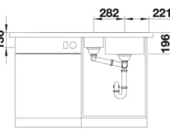 Spüle Blanco DIVON II 6 S-IF 1000 x 510 mm edelstahl seidenglanz 521662 1 Spülbecken Mit Tropffläche Becken rechts Mit Restebecken Flächenbündige Optik