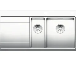 Spüle Blanco DIVON II 6 S-IF 1000 x 510 mm edelstahl seidenglanz 521662 1 Spülbecken Mit Tropffläche Becken rechts Mit Restebecken Flächenbündige Optik