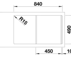Spüle Blanco DIVON II 45 S-IF 860 x 510 mm edelstahl seidenglanz 521658 1 Spülbecken Mit Tropffläche Becken rechts Flächenbündige Optik