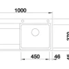 Spüle Blanco DIVON II 5 S-IF 1000 x 510 mm edelstahl seidenglanz 521660 1 Spülbecken Mit Tropffläche Becken rechts Flächenbündige Optik