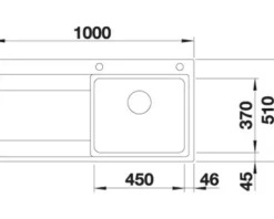 Spüle Blanco DIVON II 5 S-IF 1000 x 510 mm edelstahl seidenglanz 521660 1 Spülbecken Mit Tropffläche Becken rechts Flächenbündige Optik