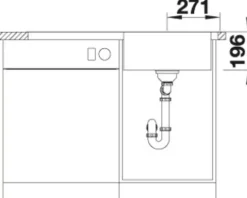Spüle Blanco DIVON II 5 S-IF 1000 x 510 mm edelstahl seidenglanz 521660 1 Spülbecken Mit Tropffläche Becken rechts Flächenbündige Optik