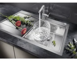 Spüle Blanco DIVON II 5 S-IF 1000 x 510 mm edelstahl seidenglanz 521660 1 Spülbecken Mit Tropffläche Becken rechts Flächenbündige Optik