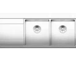 Spüle Blanco DIVON II 8 S-IF 1160 x 510 mm edelstahl seidenglanz 521665 2 Spülbecken Mit Tropffläche Becken rechts Flächenbündige Optik