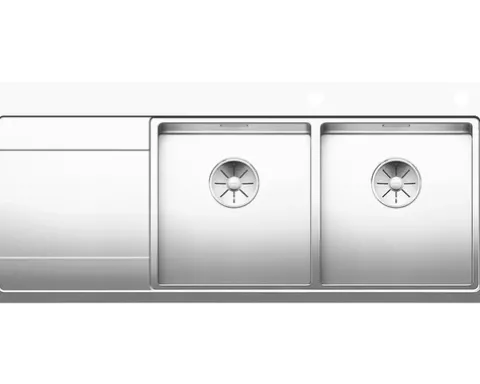 Spüle Blanco DIVON II 8 S-IF 1160 x 510 mm edelstahl seidenglanz 521665 2 Spülbecken Mit Tropffläche Becken rechts Flächenbündige Optik