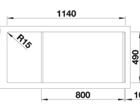 Spüle Blanco DIVON II 8 S-IF 1160 x 510 mm edelstahl seidenglanz 521665 2 Spülbecken Mit Tropffläche Becken rechts Flächenbündige Optik