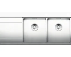 Spüle Blanco DIVON II 8 S-IF 1160 x 510 mm edelstahl seidenglanz 521665 2 Spülbecken Mit Tropffläche Becken rechts Flächenbündige Optik