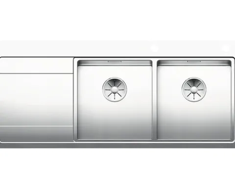 Spüle Blanco DIVON II 8 S-IF 1160 x 510 mm edelstahl seidenglanz 521665 2 Spülbecken Mit Tropffläche Becken rechts Flächenbündige Optik