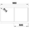 Spüle Blanco DIVON II 5 S-IF 1000 x 510 mm edelstahl seidenglanz 521659 1 Spülbecken Mit Tropffläche Becken links Flächenbündige Optik