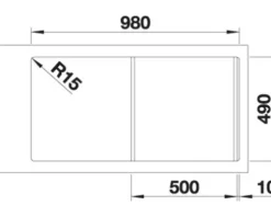Spüle Blanco DIVON II 5 S-IF 1000 x 510 mm edelstahl seidenglanz 521659 1 Spülbecken Mit Tropffläche Becken links Flächenbündige Optik