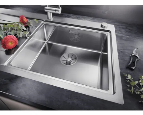 Spüle Blanco DIVON II 5 S-IF 1000 x 510 mm edelstahl seidenglanz 521659 1 Spülbecken Mit Tropffläche Becken links Flächenbündige Optik