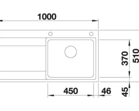 Spüle Blanco DIVON II 5 S-IF 1000 x 510 mm edelstahl seidenglanz 521659 1 Spülbecken Mit Tropffläche Becken links Flächenbündige Optik