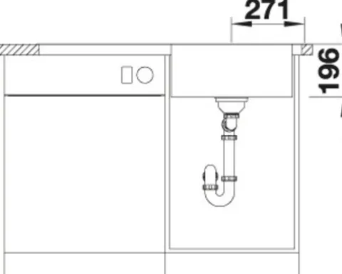 Spüle Blanco DIVON II 5 S-IF 1000 x 510 mm edelstahl seidenglanz 521659 1 Spülbecken Mit Tropffläche Becken links Flächenbündige Optik