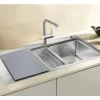 Spüle Blanco DIVON II 6 S-IF 1000 x 510 mm edelstahl seidenglanz 521661 1 Spülbecken Mit Tropffläche Becken links Mit Restebecken Flächenbündige Optik