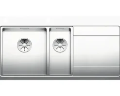 Spüle Blanco DIVON II 6 S-IF 1000 x 510 mm edelstahl seidenglanz 521661 1 Spülbecken Mit Tropffläche Becken links Mit Restebecken Flächenbündige Optik