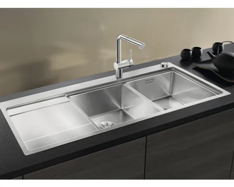 Spüle Blanco DIVON II 8 S-IF 1160 x 510 mm edelstahl seidenglanz 521664 2 Spülbecken Mit Tropffläche Becken links Flächenbündige Optik