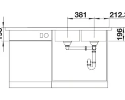 Spüle Blanco DIVON II 8 S-IF 1160 x 510 mm edelstahl seidenglanz 521664 2 Spülbecken Mit Tropffläche Becken links Flächenbündige Optik