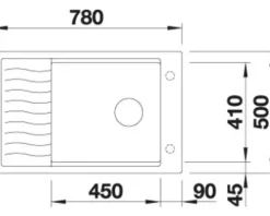 Spüle Blanco ELON XL 6 S 780 x 500 mm tartufo 524841