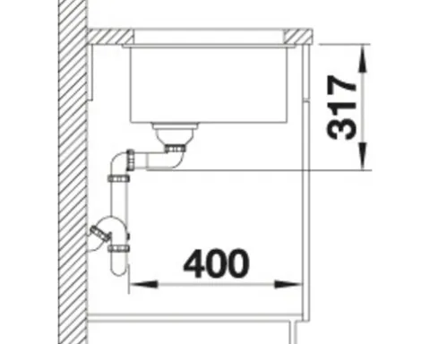 Spüle Blanco ETAGON 500-U 530 x 460 mm anthrazit 522227