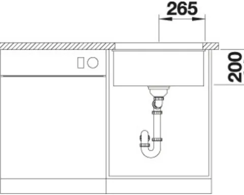 Spüle Blanco ETAGON 500-U 530 x 460 mm anthrazit 522227