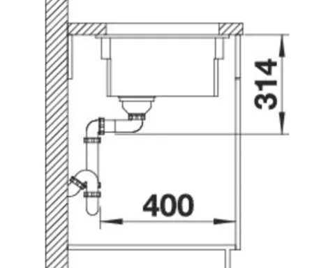 Spüle Blanco ETAGON 500-U 540 x 456 mm basalt 525154